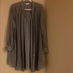 Black and White Patterned Long Shirt